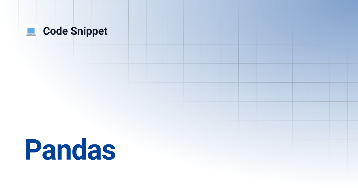 Pandas code snippet